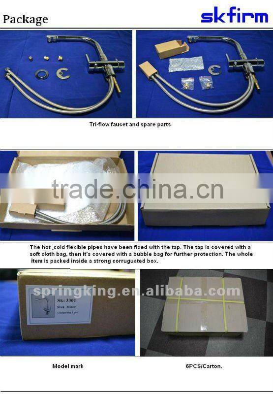 Three way kitchen mixer faucet with pure water machine/hot&cold and home pure water filter 3 in 1 tap