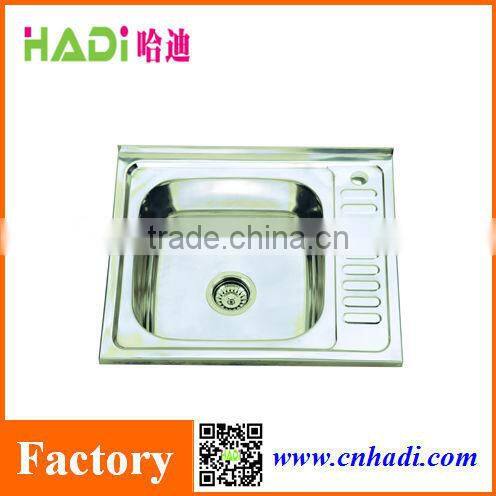 single bow stainless steel sink with drainer kitchen sink HD6050