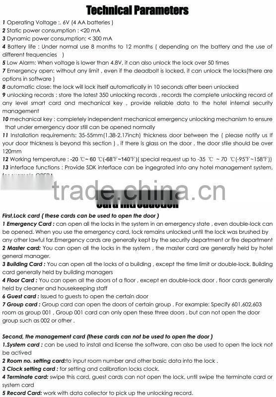 Key card lock for Hotel room