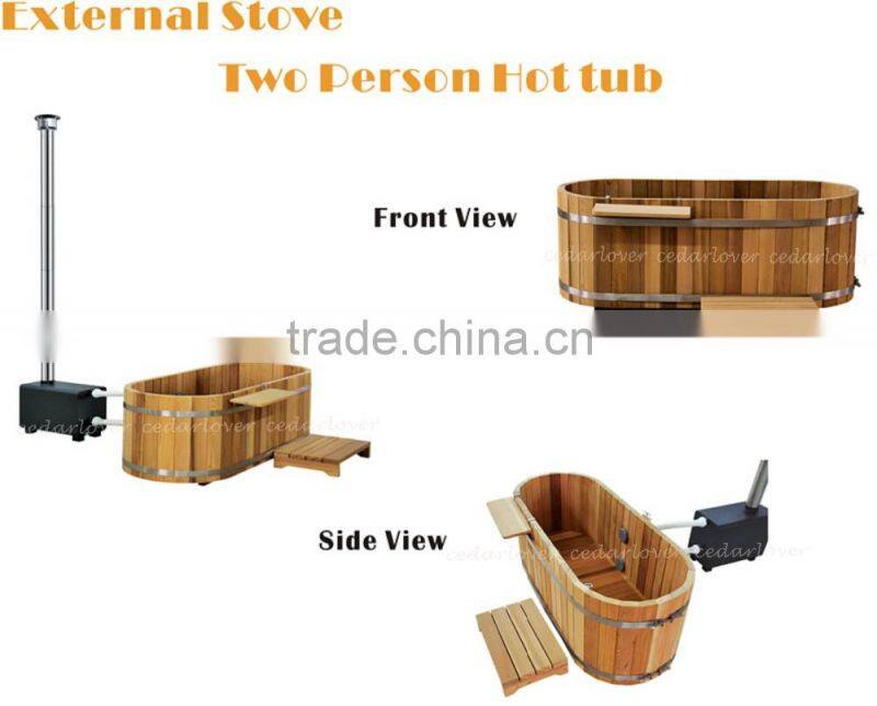 wooden mini one person hot tub freestanding bathtub