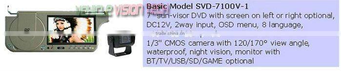 RV-701V Car rear view parking asist system with 7inch silver/blue glass monitor&night vision camera