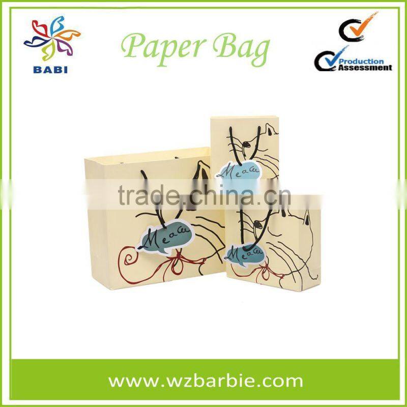 Customized Snowflake Recycable Paper Shopping/Gift Bag With Handle
