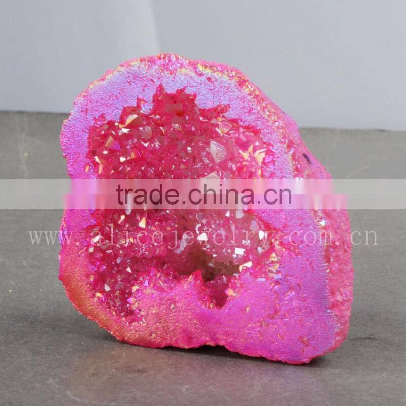 Wholesale pink aura quartz healing stones and crystals geode, spirit quartz, hybrid crystal geode for healing