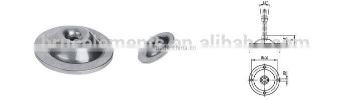 Metal base for adjustable levelling feet MBB