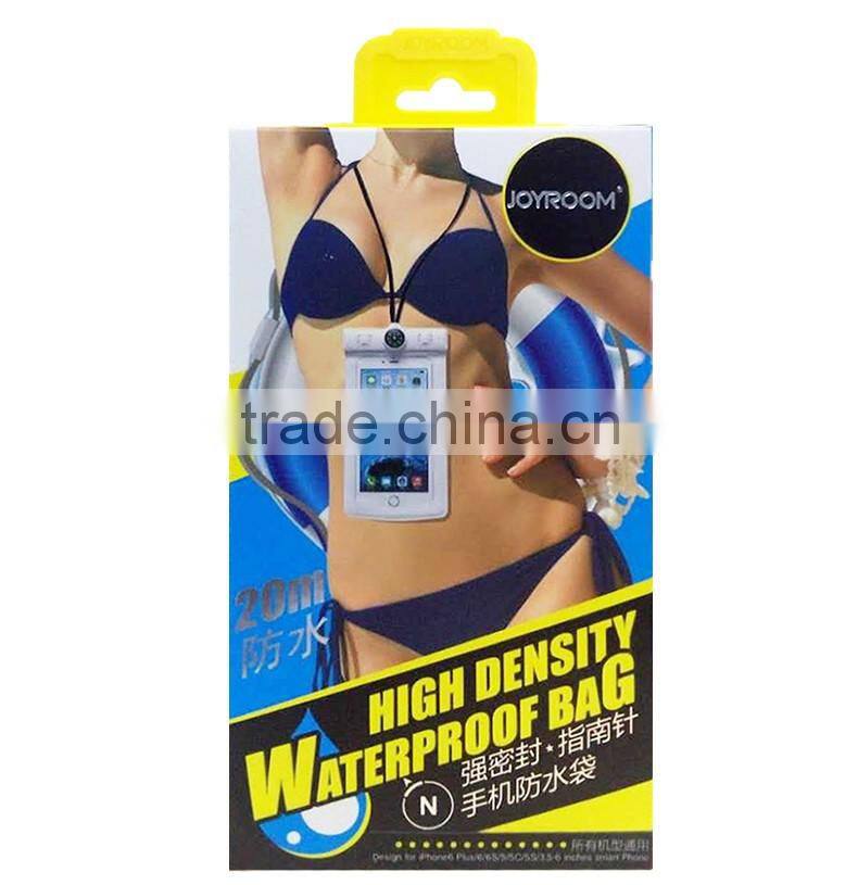 JOYROOM New High Quality PVC Mobile phone waterproof bag High density compass design 20m waterproof bag for mobile phone