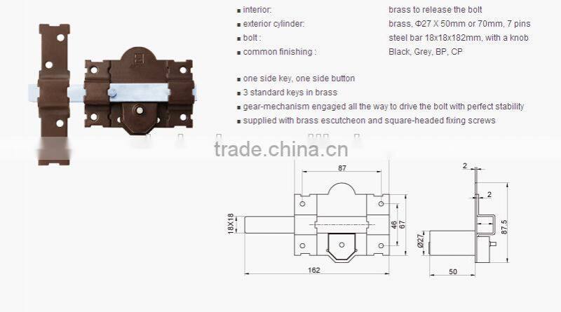 double deadbolt security door lock