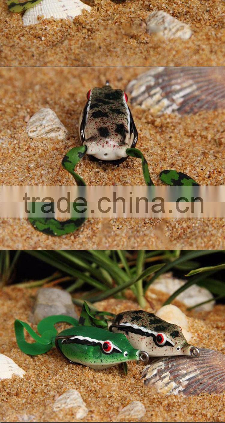 2016 narrow double-hook artificial lifelike soft frog fishing lure