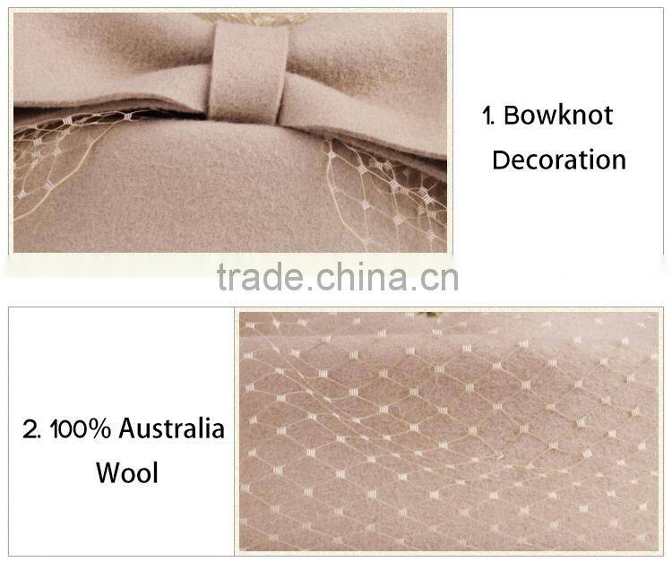 Bridal Wedding Lady Hat Wool Fascinator Church Women Hat