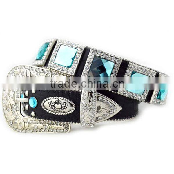 Wholesale Women's Rhinestone Western Leather Belts