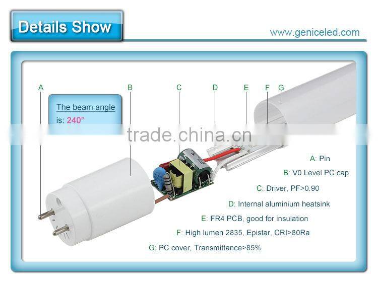 2ft 0.60m tube light 10W 1400lm with 3 years warranty