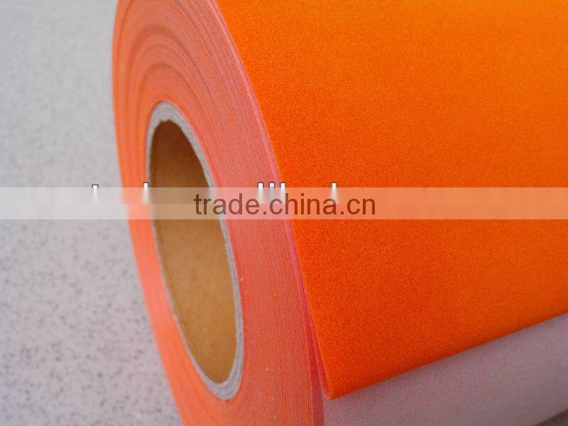Heat transfer flock vinyl sticker for fabric black color