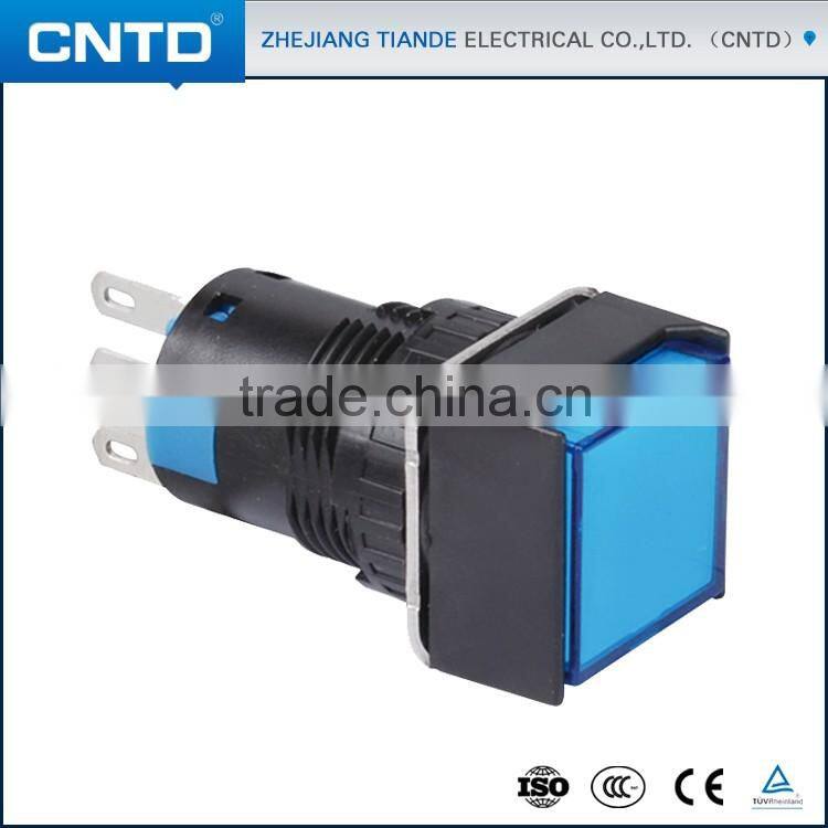 CNTD 16mm Stay Put Momentary Push button Switch With LED Square C6LQ