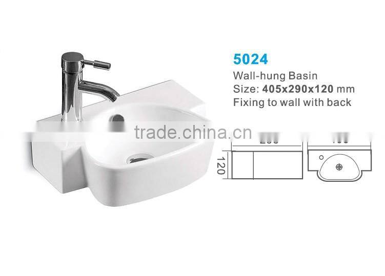 wall hung basin and sink for hotel bathroom project