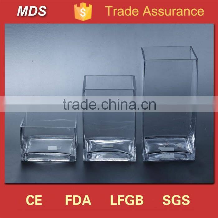 Discount square glass cube vases bulk for wedding centerpieces
