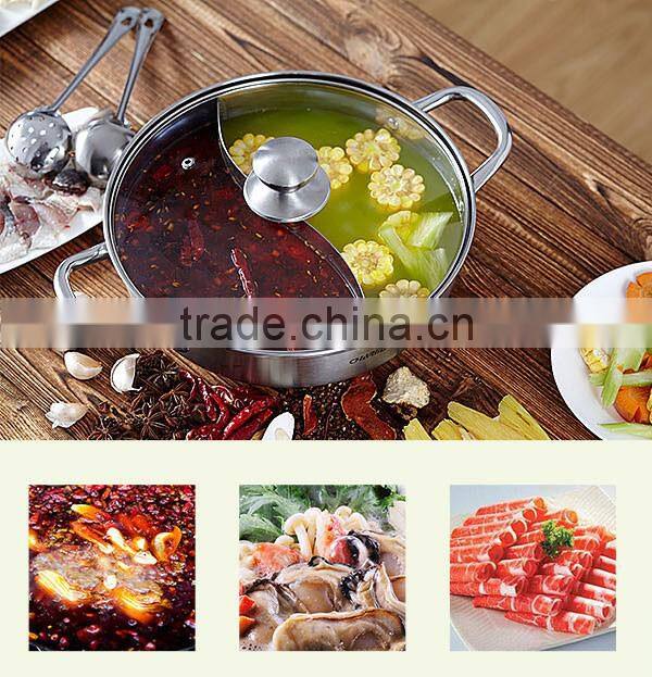 Best quality 26 28 30cm round roll top electric stainless steel hot pot