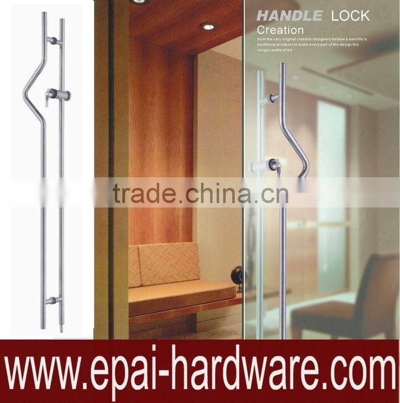 Popular in market stainless steel commercial door pull handle with lock