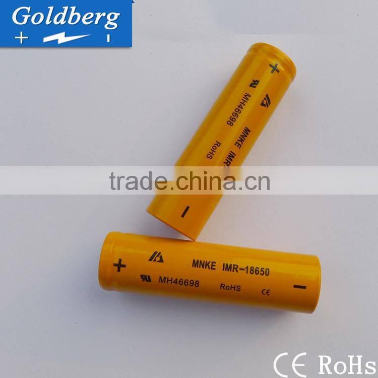 In stock original wholesale mnke IMR 18650 1600mah 30A 3.7V high drain battery /high discharge 30A big mods battery