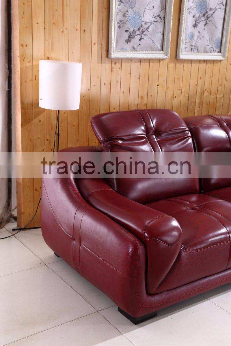 living room leisure setion leather sofa, comfortable sofa