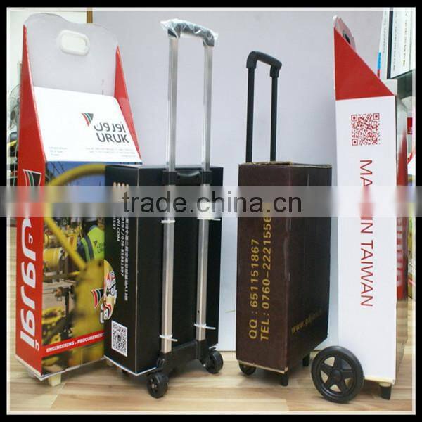 expo cardboard display trolley box,wholesale cardboard trolley box
