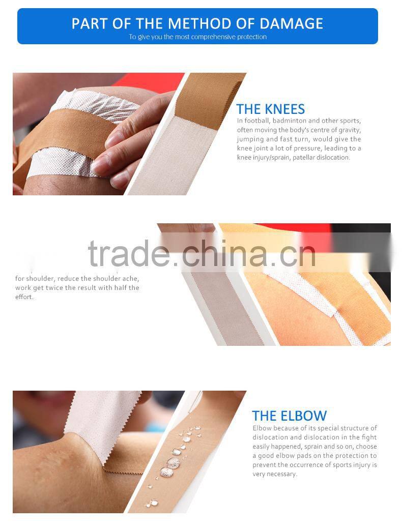 2015 Jiaxing Promotional Kinesiology Precut Tape Kinetic Colored Sports Rayon Strapping Tape