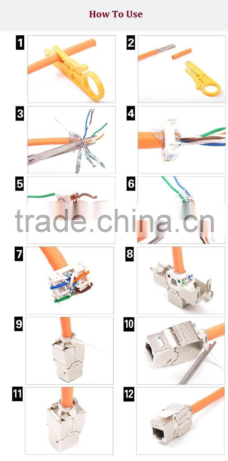 Taiwan Manufacture Zinc Alloy FTP Keystone Cat7 Network Standard Keystone Jack Hot Price