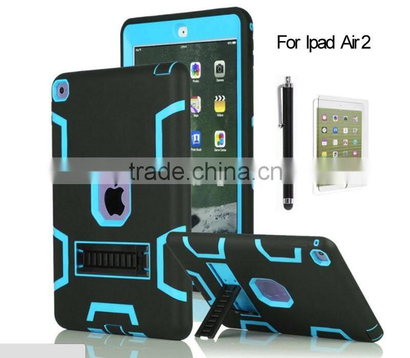 Tough duty anti-slid hybrid TPU tablet case for iPad Air 2 iPad 6 Gen