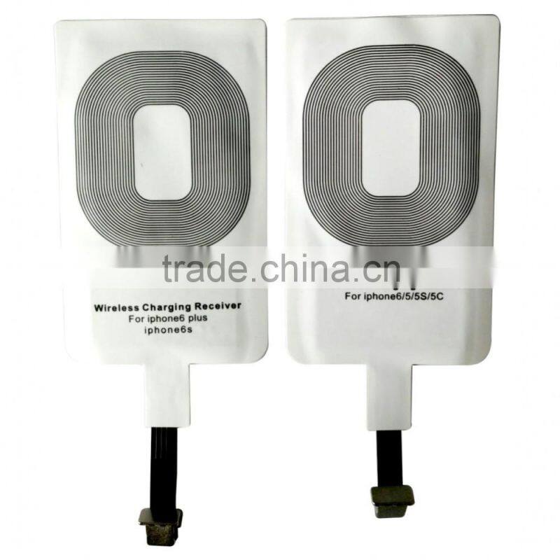Qi portable charger Receiver for iPhone 5/5s/5c, wireless charger receiver for iPhone 6/6s/lighting usb