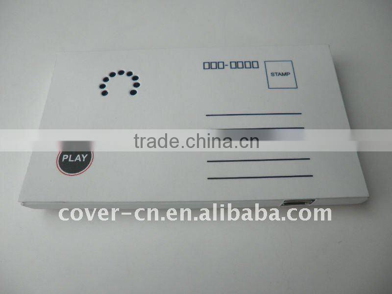 Newest Promotion gifts MP3 Postcards with USB