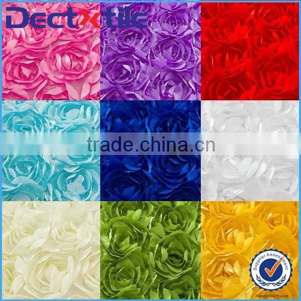 100% polyester Satin Rose Fabric For Wedding Decoration