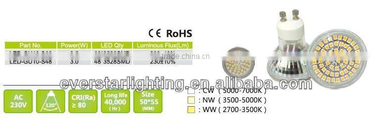 3.5Watt 60pcs 3528smd GU10 led spot lamp