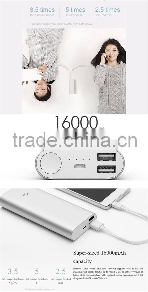 Original Premium Li-ion battery cells Super sized 16000mAh Mi power bank for iPad mini smartphones tablets
