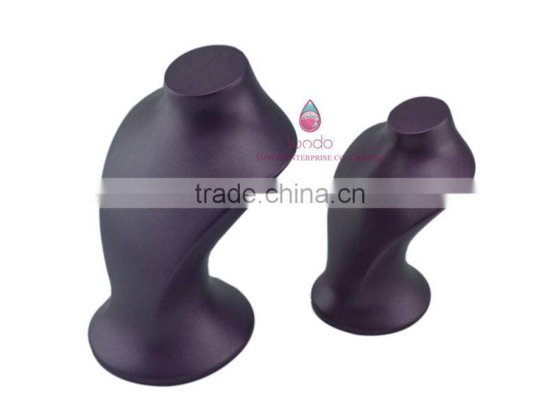 elegant wooden jewelry bust for necklace purple