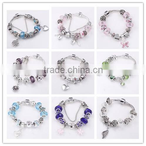 European Crystal Charms Beautiful Pattern Crystal Murano Glass Big Hole Beads Wholesale