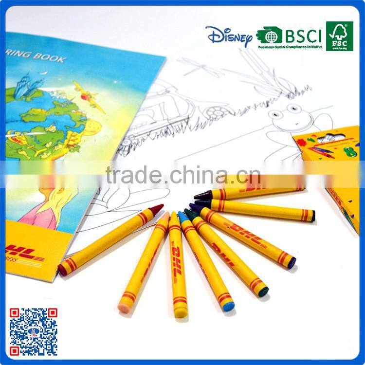 Custom design wholesale unique coloring books printable with crayon sets
