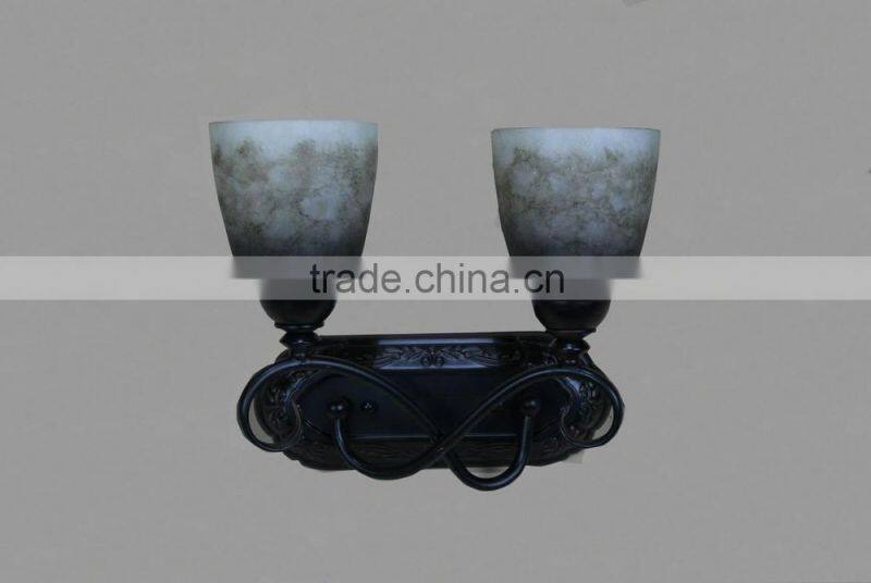 Metal Wall Fixture 2 Light Marble Shade/Progress Lighting with UL