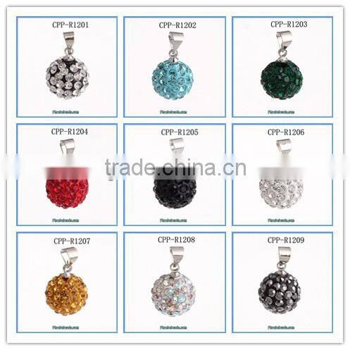 Wholesale New Arrival 12mm Rhinestone Ball Dangle Charm Rings For Making Jewelry CPP-R1201