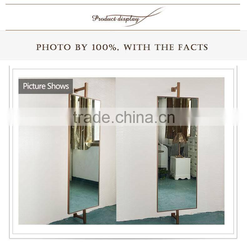 2016 New Product Stainless Steel Frame Design Fixed Wall Glass Dressing Mirror