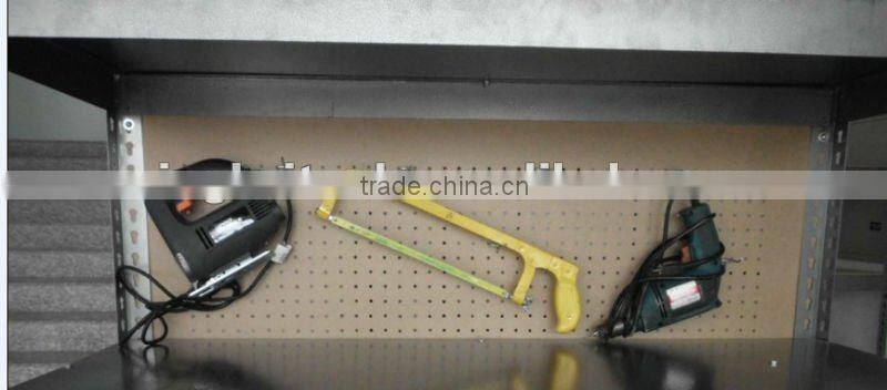 Metal storage shelf with two drawers