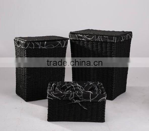 Custom Cottom Fabric Lining Antique Laundry Basket