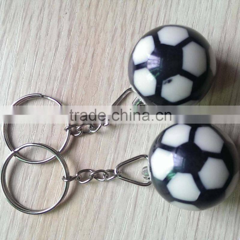 hard resin material football keychain /soccer ball key chain/ ball key ring