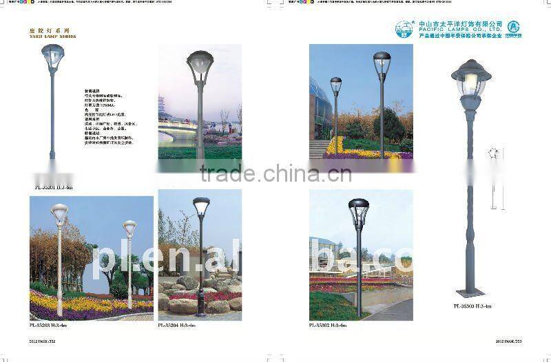 Different style led garden light in villa area