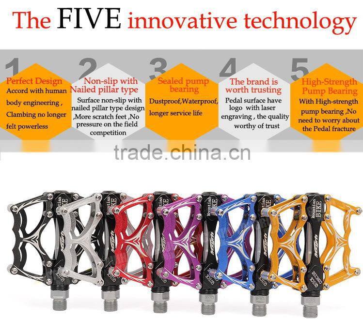 Aluminum alloy Colorful sealed bearing pedals for MTB and BMX