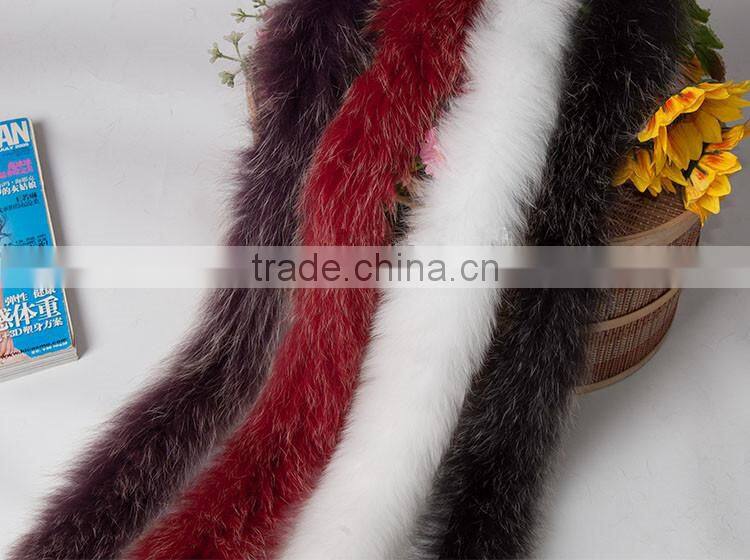 Natural Colored Fox Fur Strips / Blue Fox Trimming For Hoods And Collars