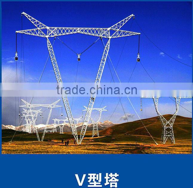V type power transmission line steel tower
