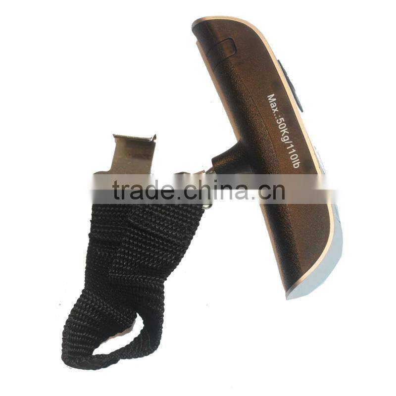 50kg Electronic Travel Weighing scale for suitcase,shopping,gift sale&family use with black strap&LCD display