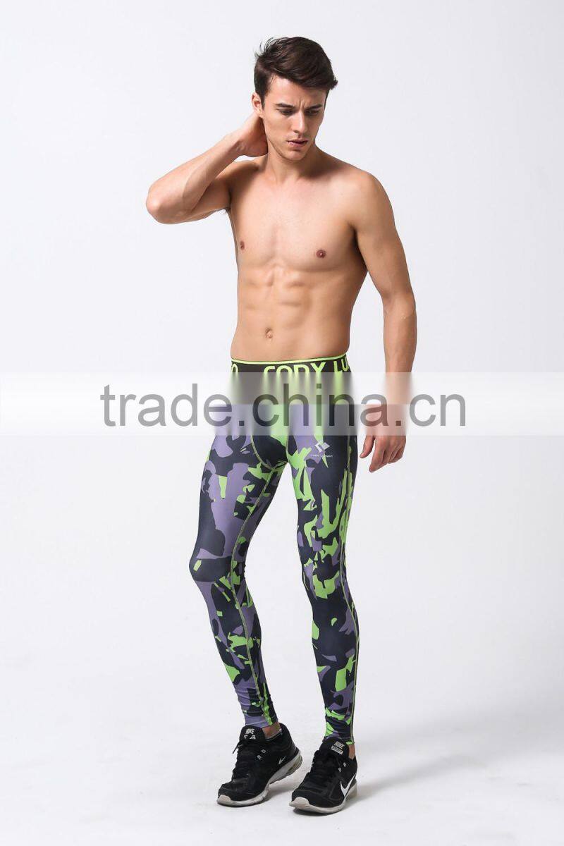 Camo Mens Compression Pants Leggings Jogging Running Base Layer Fitness Trousers Tights Sport Training Gym Wear