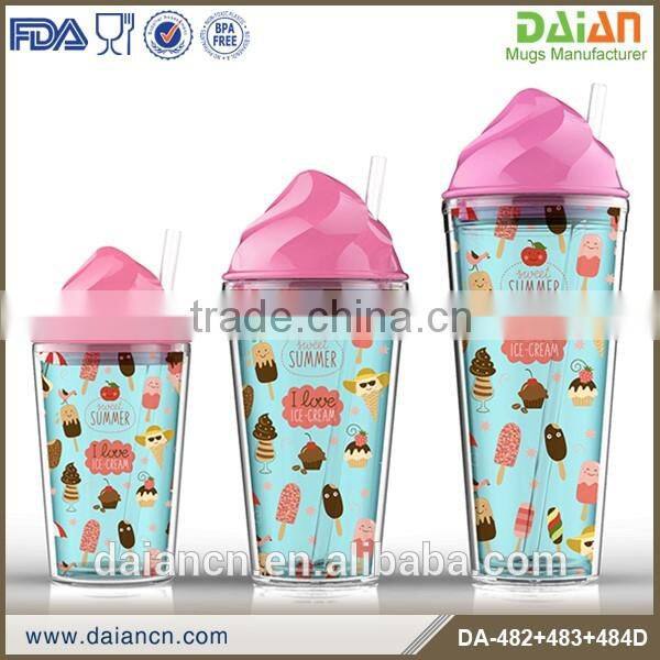 Customized 12oz bpa free starbucks tumbler with lid