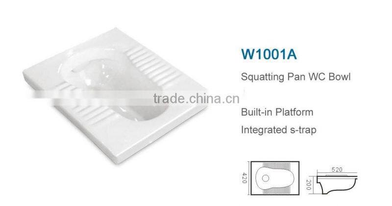 Bathroom ceramic indian squatting toilet pan