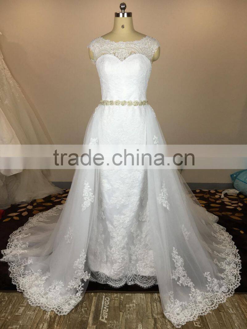 (MY20160602) Lace Mermaid Wedding Dresses With Detachable Train 2016