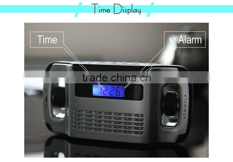2016 Trending Products Dynamo Digital Display LED Torch AM/FM Solar Rechargable Radio Flashlight